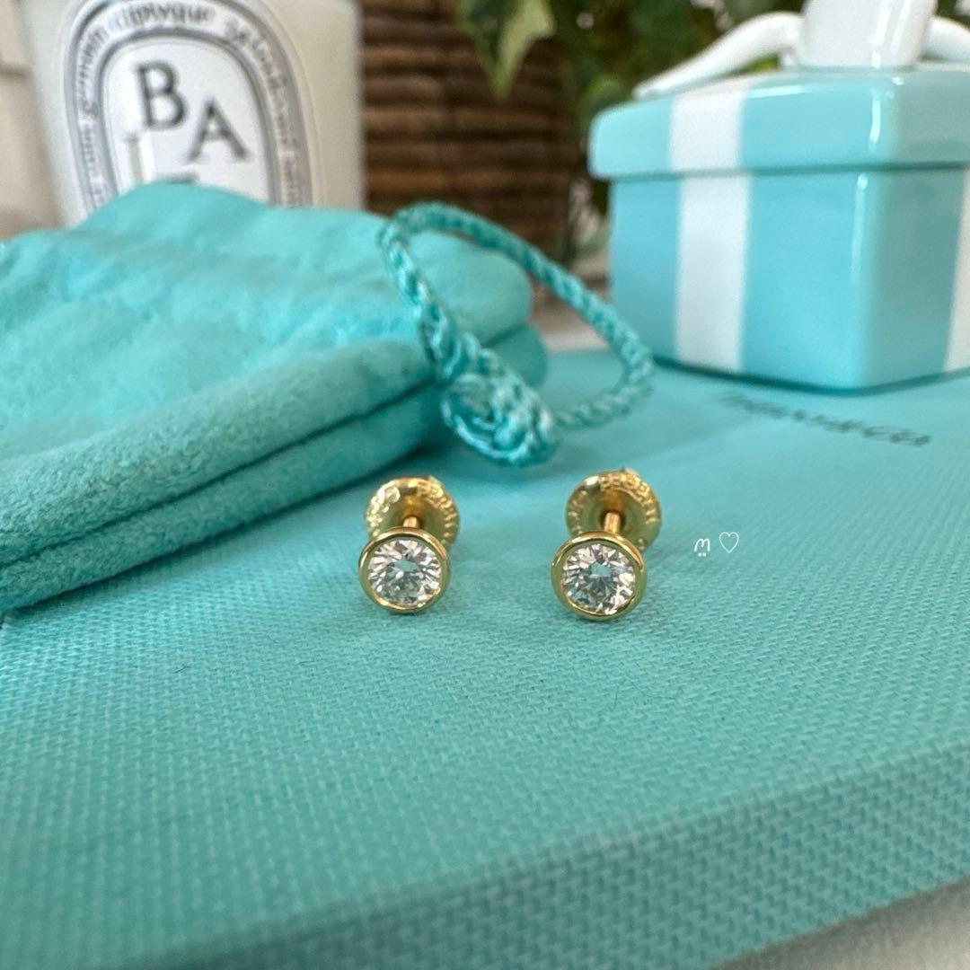 ティファニー　ダイヤモンドバイザヤードピアス0.44ct　Ꮶ18イエローゴールド