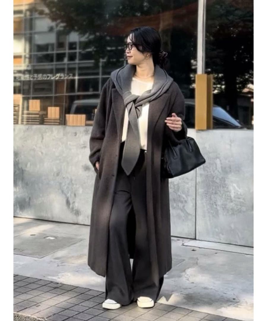 リヴドロワ ニットフード　ブラウン