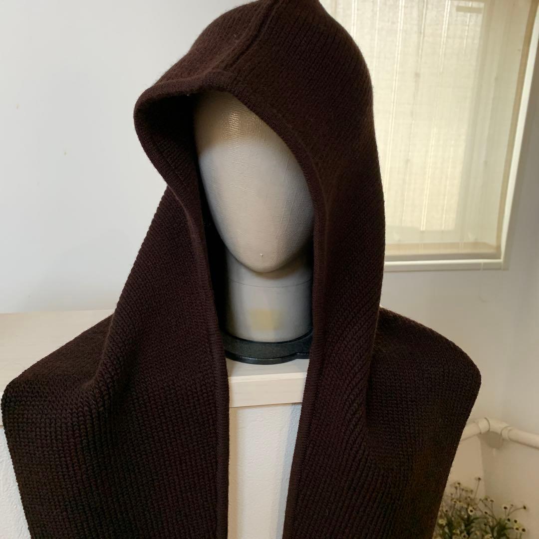 リヴドロワ ニットフード　ブラウン