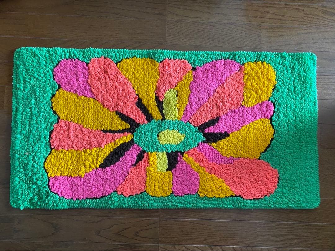 昭和レトロポップ!敷物. カラフル.ラグマット! 当時物!