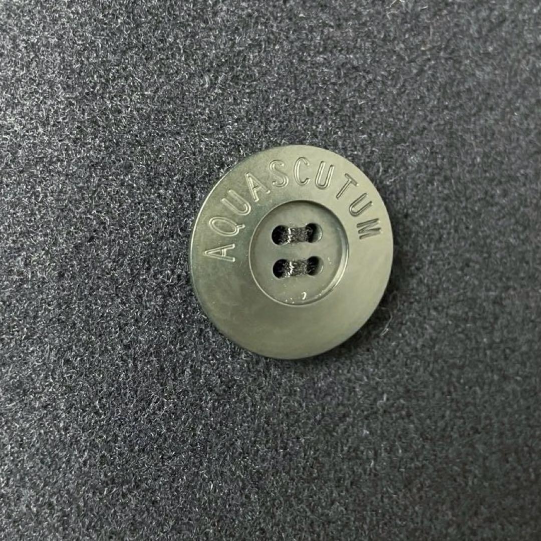 【美品】アクアスキュータム カシミア混 ロングコート ダブルブレスト 紺色 M