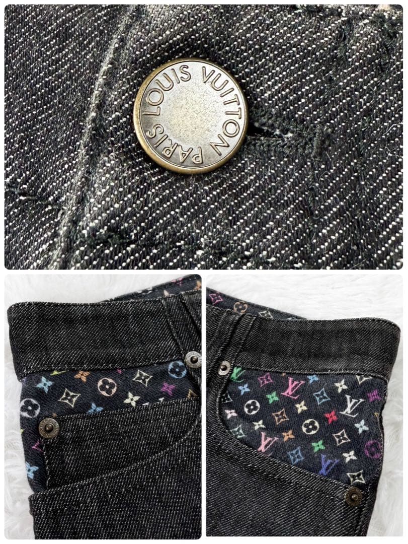LOUIS VUITTON デニムショートパンツ モノグラム マルチカラー 36