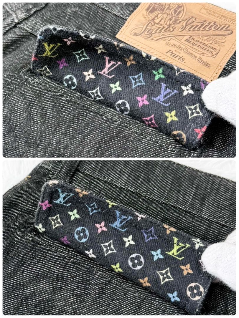 LOUIS VUITTON デニムショートパンツ モノグラム マルチカラー 36