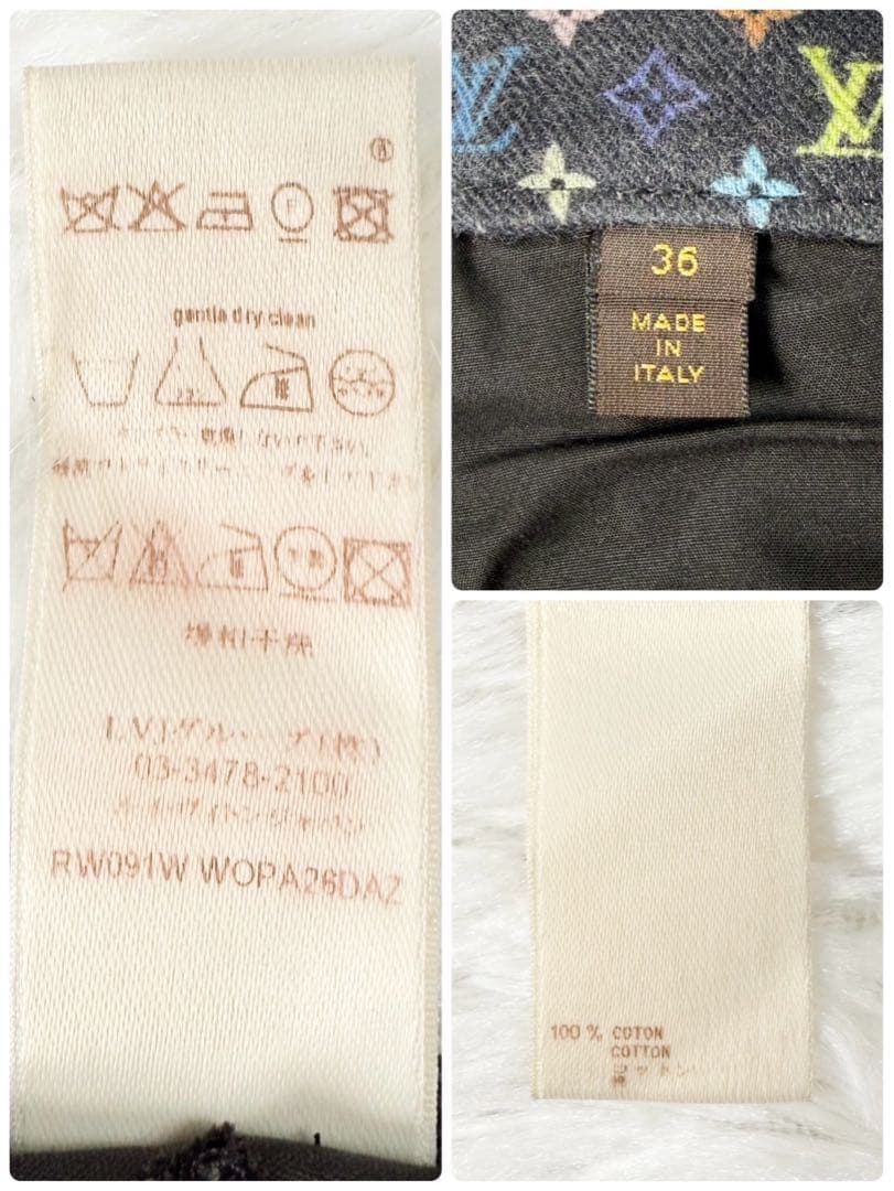 LOUIS VUITTON デニムショートパンツ モノグラム マルチカラー 36