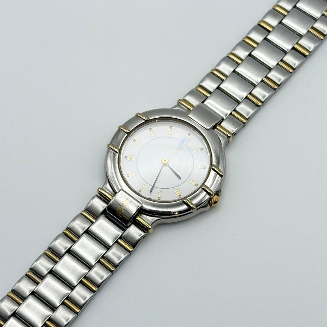 ✨新品電池・稼働✨サンローラン 腕時計 クォーツ ラウンド コンビ 3針時計