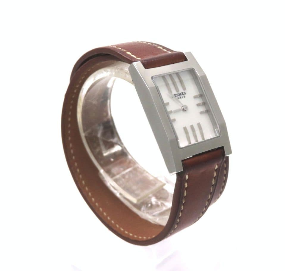 【タンデム】HERMES エルメス時計 TA1.210 ホワイトシェル☆極美品☆