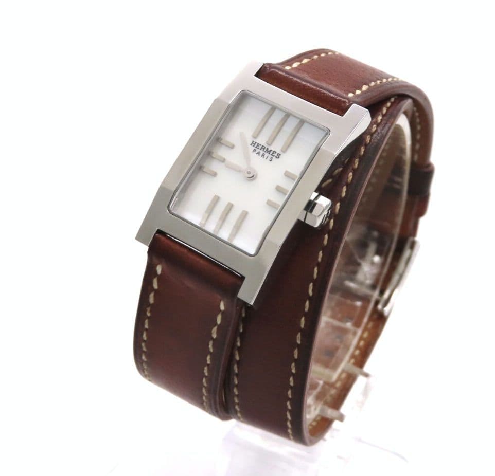 【タンデム】HERMES エルメス時計 TA1.210 ホワイトシェル☆極美品☆