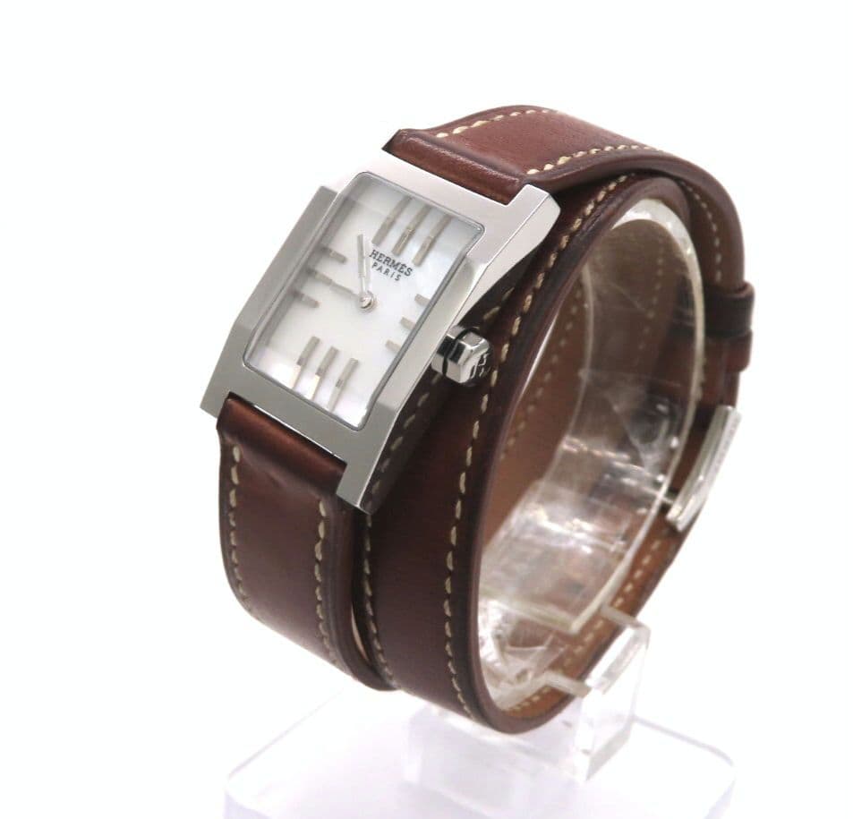 【タンデム】HERMES エルメス時計 TA1.210 ホワイトシェル☆極美品☆