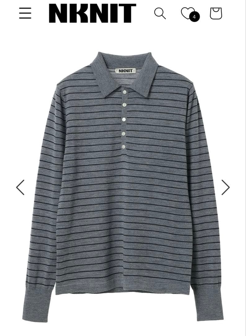 NKNIT high gauge wool KNIT shirt サイズ①