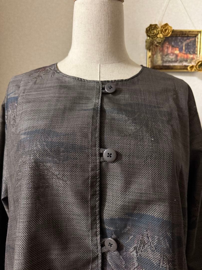 本場大島紬 羽織・ロングワンピース 泥染め 証紙