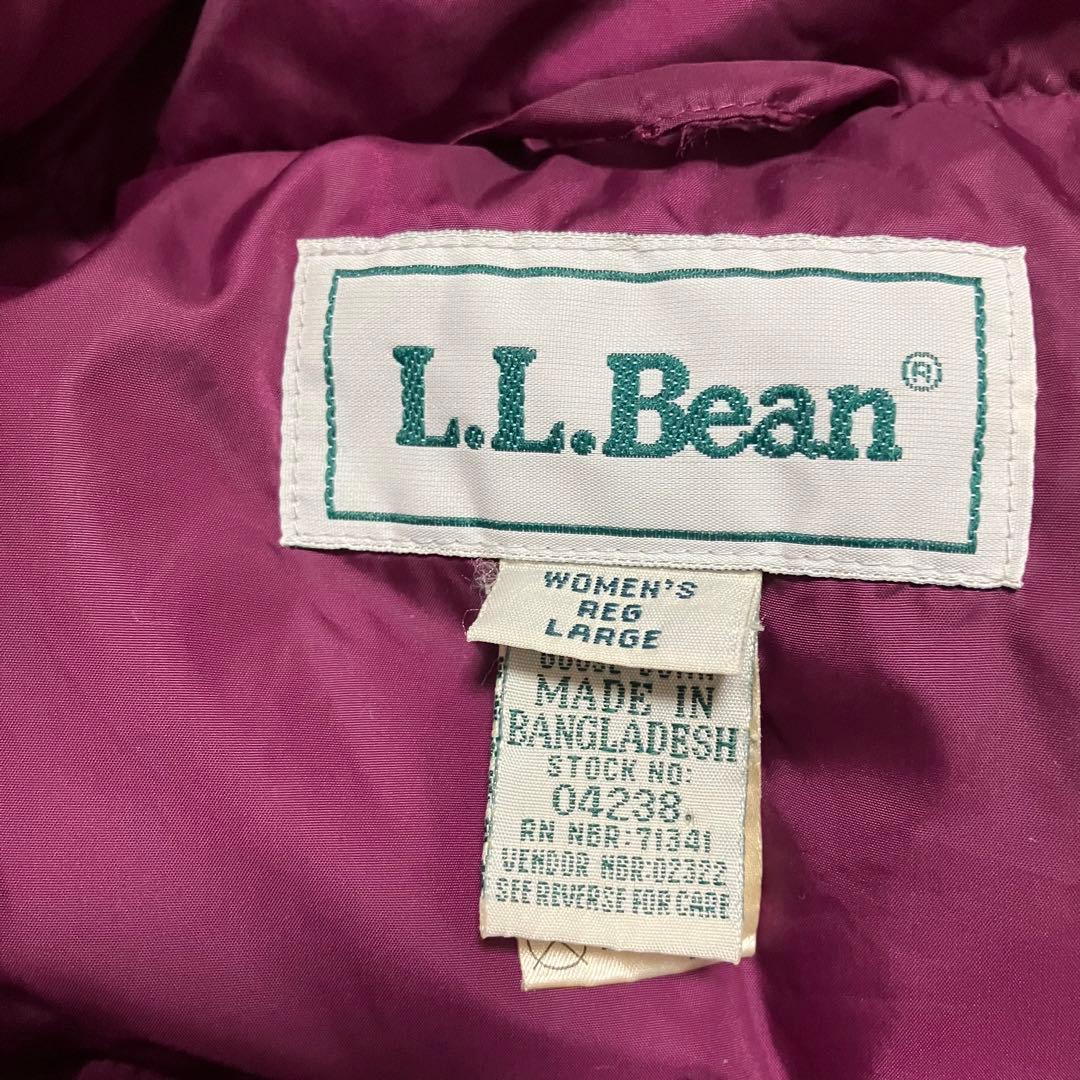 エルエルビーン LLbean グース ダウンベスト パッカブル えんじ 80s