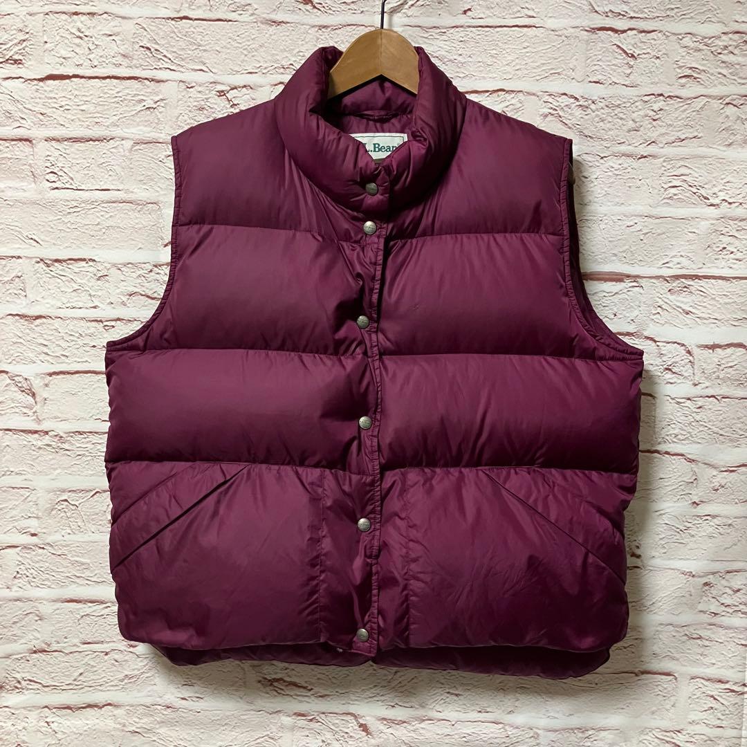 エルエルビーン LLbean グース ダウンベスト パッカブル えんじ 80s