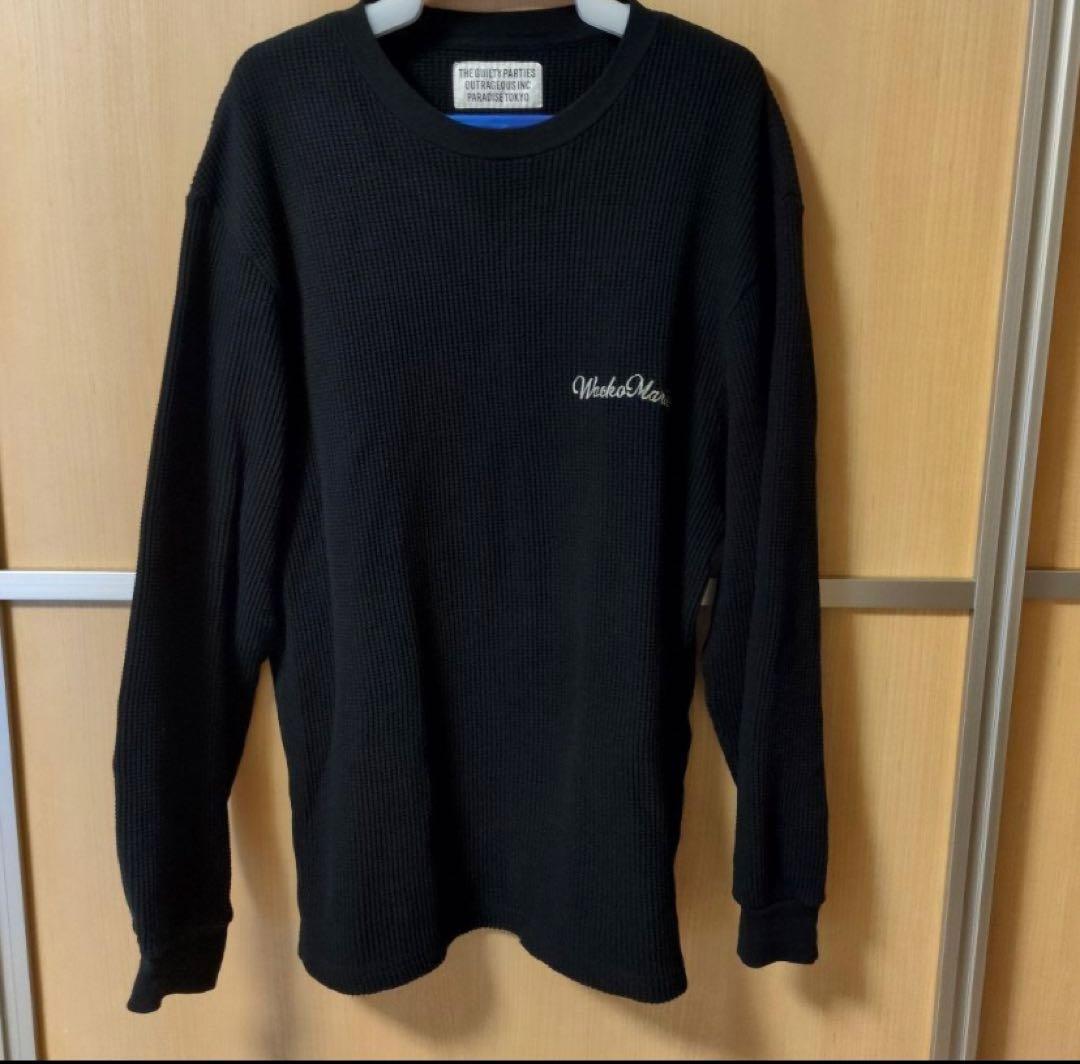ワコマリア　サーマルカットソー　長袖　ブラック　サイズL