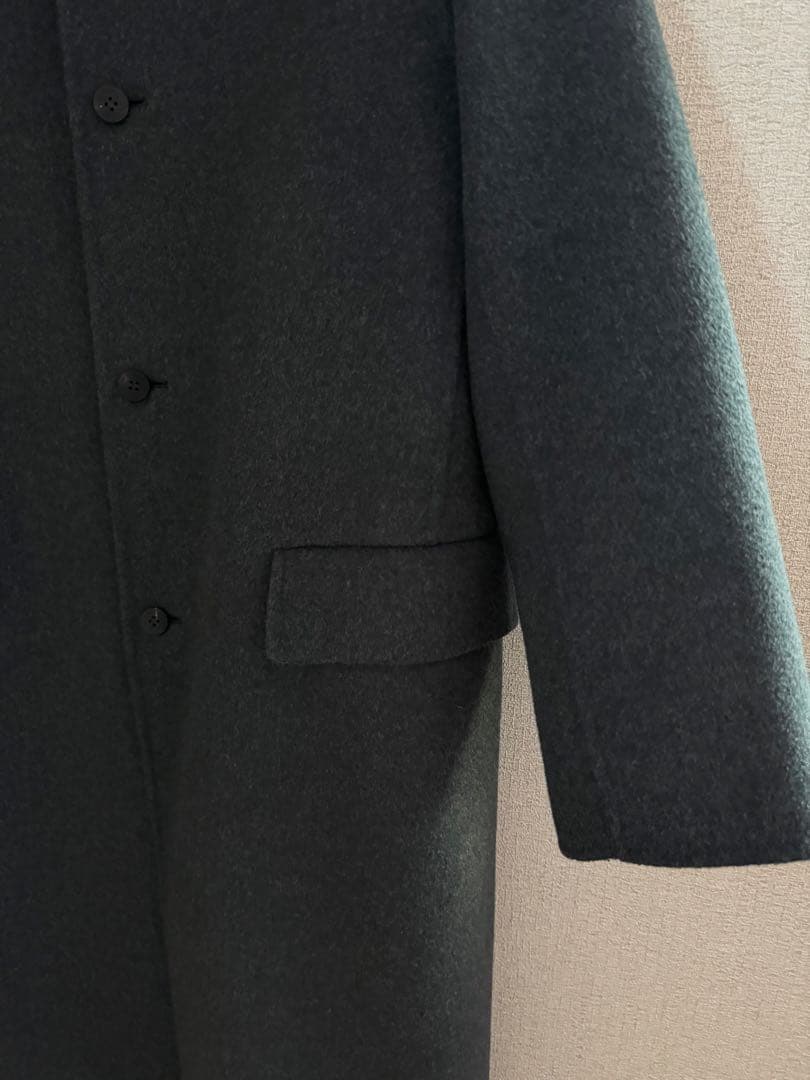 ダブルフェイス クルーネックロングコート　ロングコート