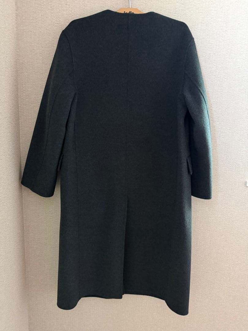 ダブルフェイス クルーネックロングコート　ロングコート