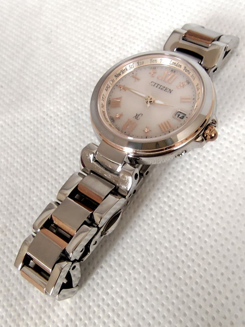 【電波ソーラー、二次電池新品、極美品】シチズン　クロスシー　ワールドタイム