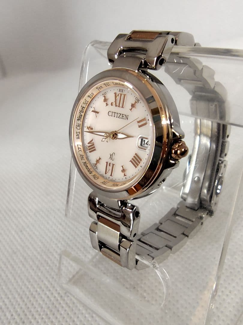 【電波ソーラー、二次電池新品、極美品】シチズン　クロスシー　ワールドタイム