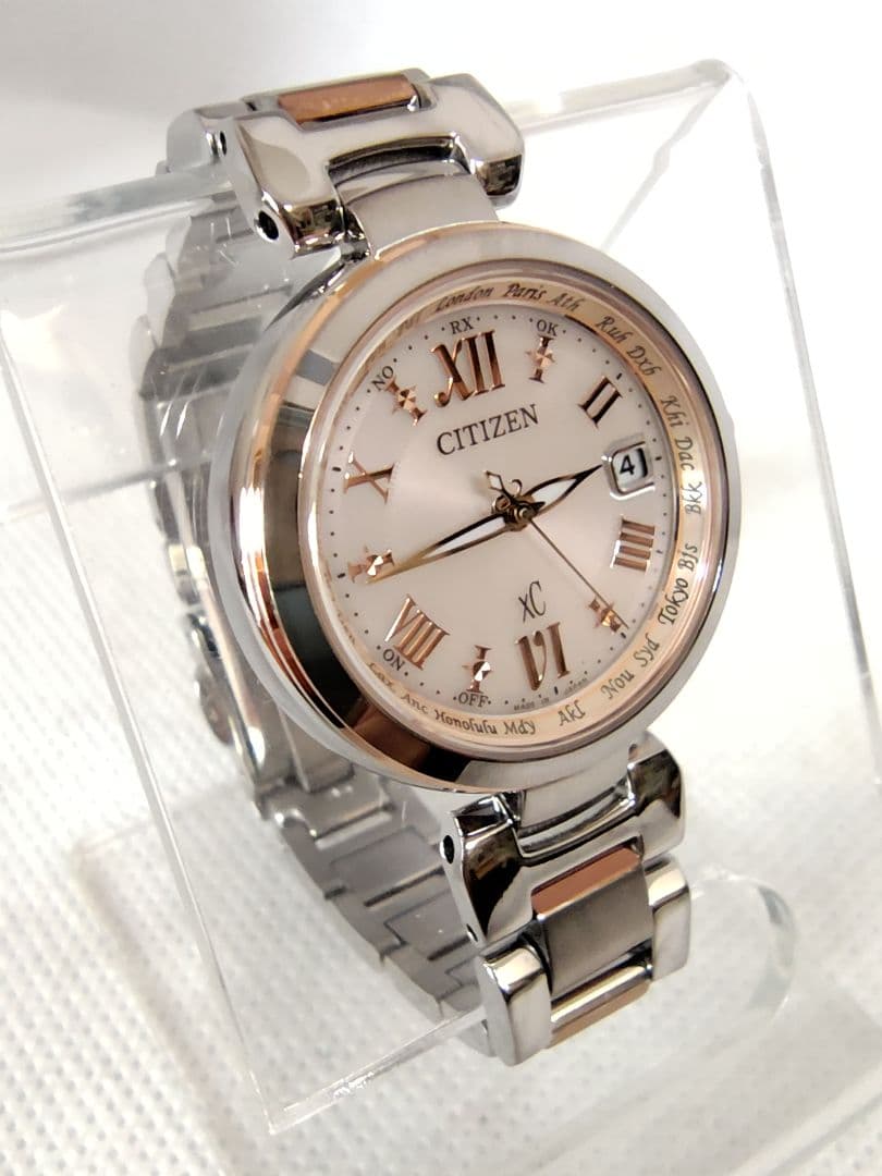 【電波ソーラー、二次電池新品、極美品】シチズン　クロスシー　ワールドタイム