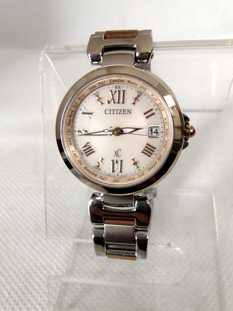 【電波ソーラー、二次電池新品、極美品】シチズン　クロスシー　ワールドタイム