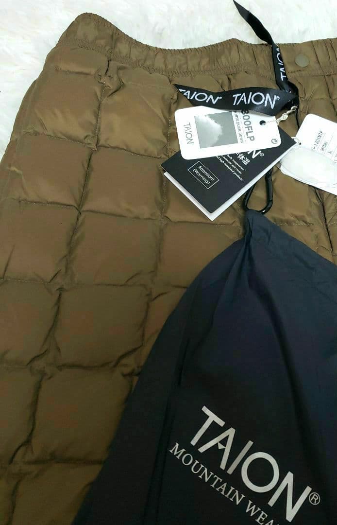 新品タグ付　TAION マウンテン ダウンパンツ ユニセックス XL ブラウン
