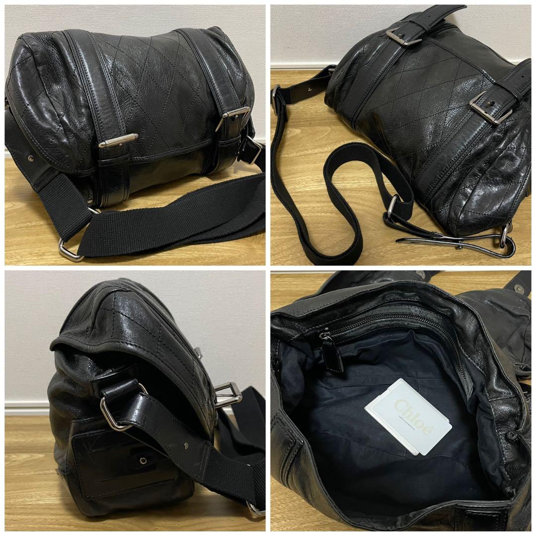 《美品》Chloe（クロエ） レザー ショルダーバッグ ブラック 黒