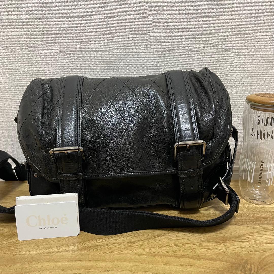 《美品》Chloe（クロエ） レザー ショルダーバッグ ブラック 黒