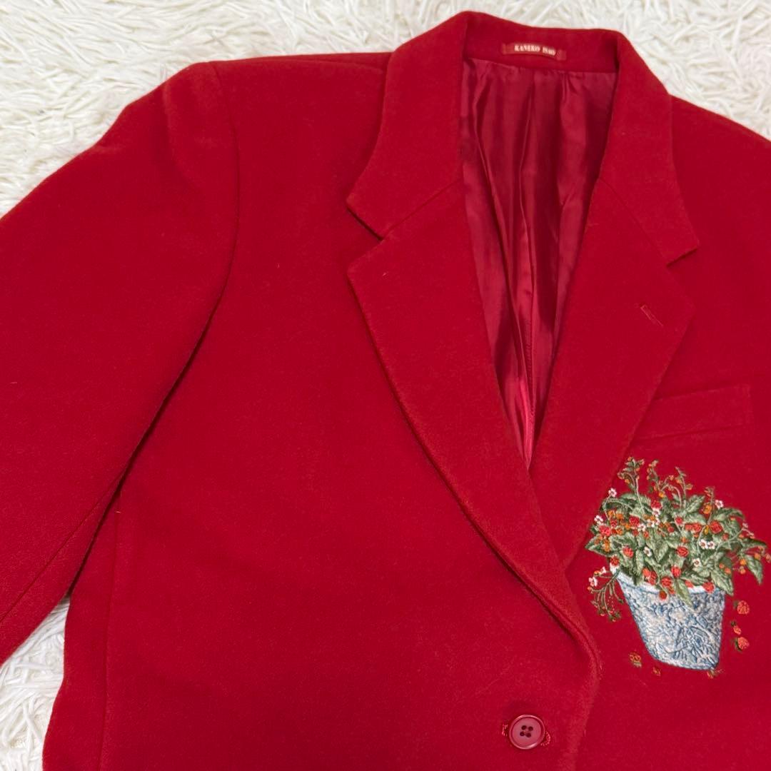 カネコイサオ　花柄刺繍ジャケット 赤　オーバーサイズ　ピンクハウス　ゆったり