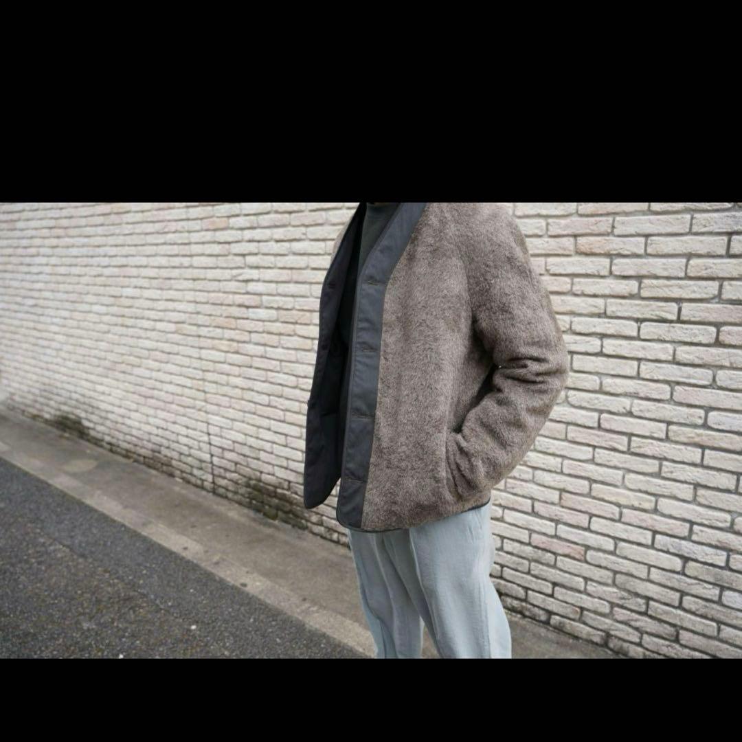 ルメール　lemaire　アルパカ　モヘア　ノーカラージャケット　短丈ジャケット