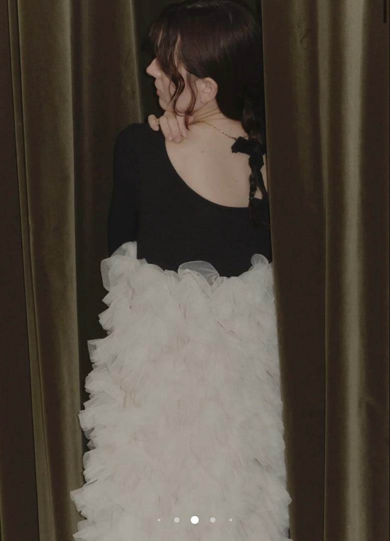 ワンピース emor ruffle tulle dress