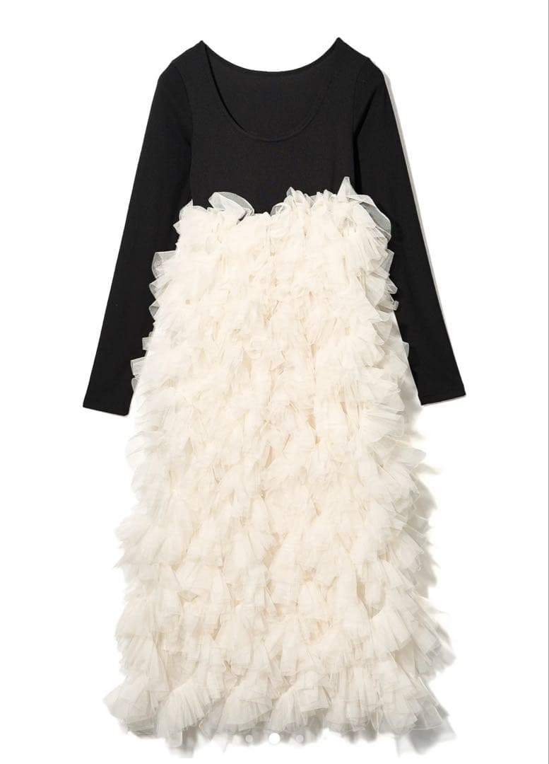 ワンピース emor ruffle tulle dress