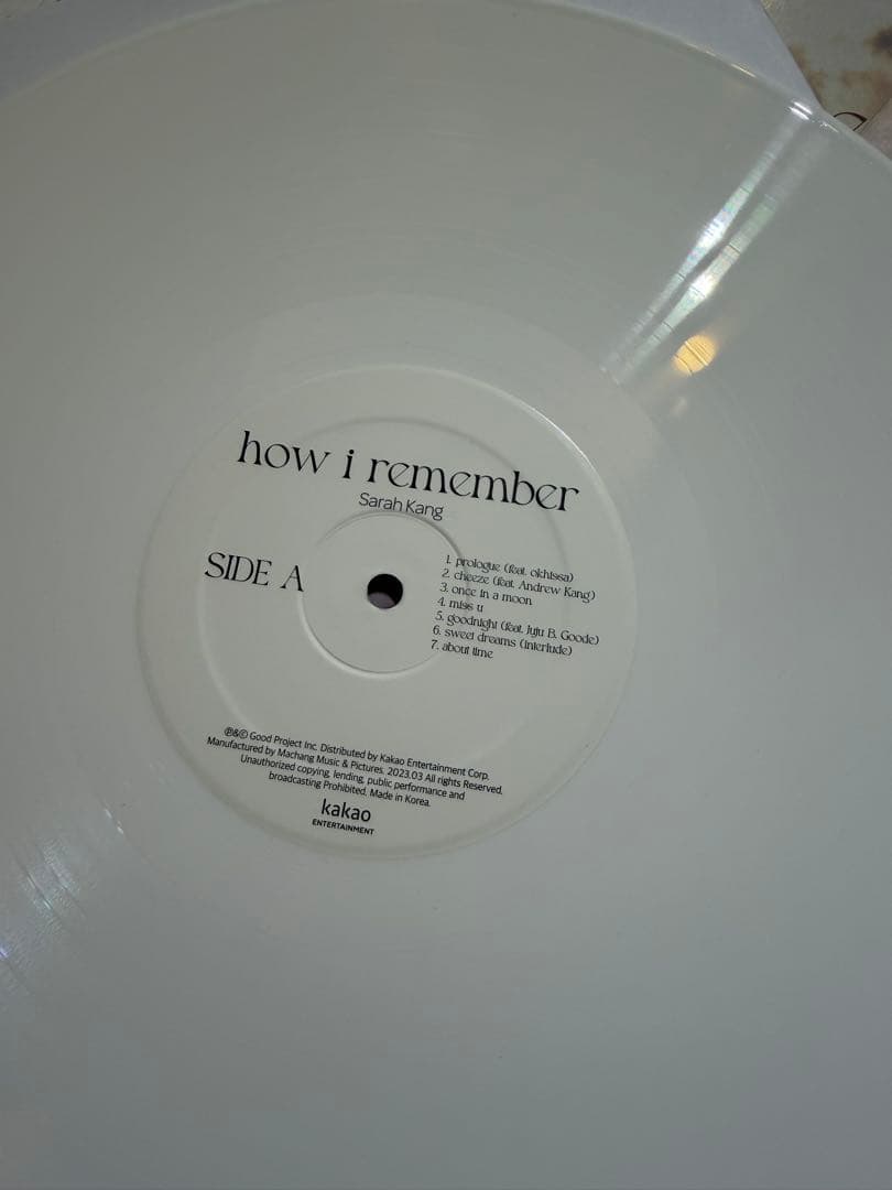 Sarah Kang how i remember LP レコード サラ・カン