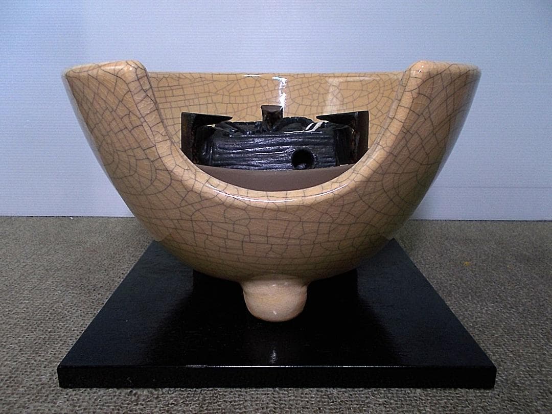 茶道具 南部霰鉄瓶 アラレ鉄瓶 薩摩枇杷色 風炉型野々田電熱器 動作品 送料込み