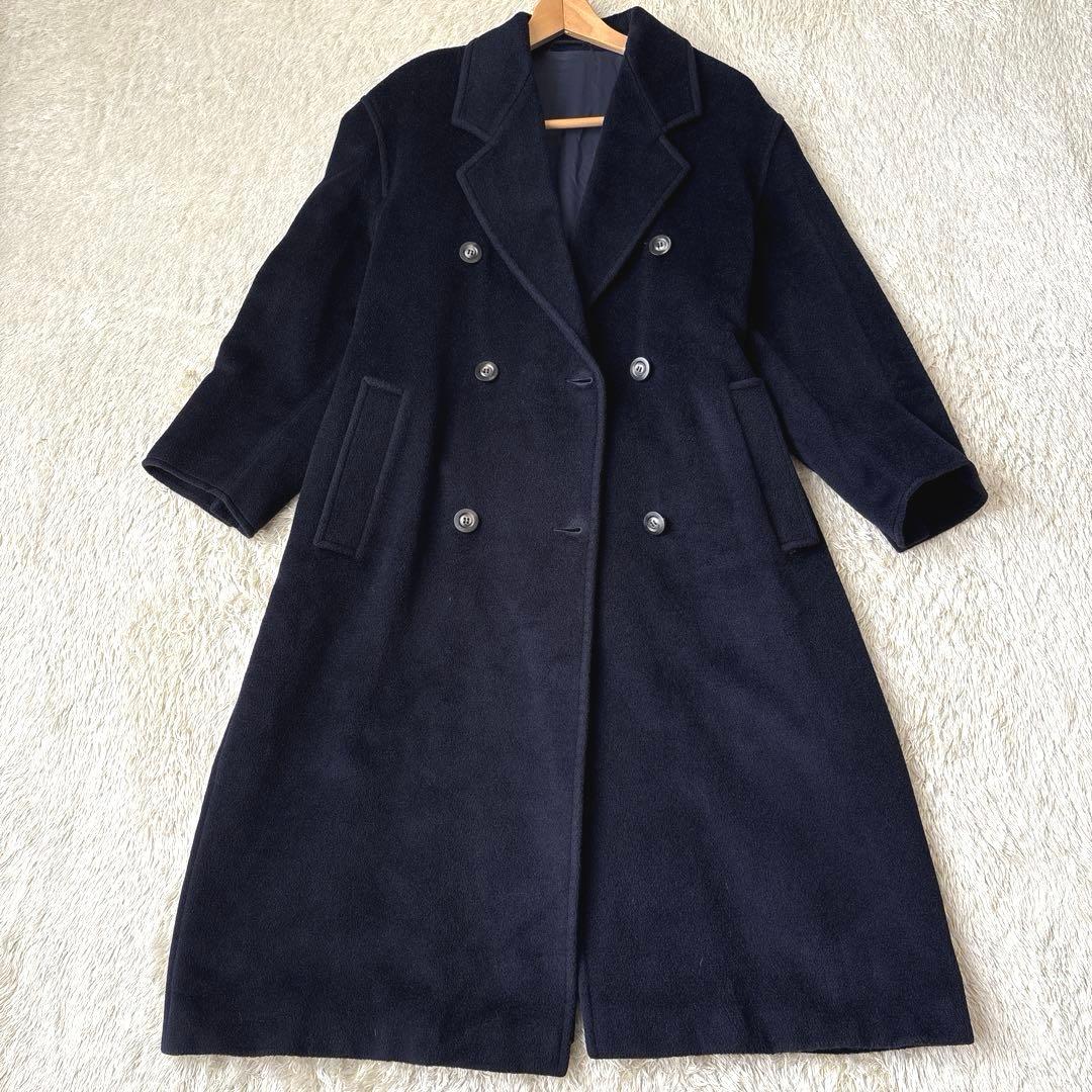 スポーツマックスマーラ スーパーカシミヤ ダブルチェスターコート マキシ丈 38