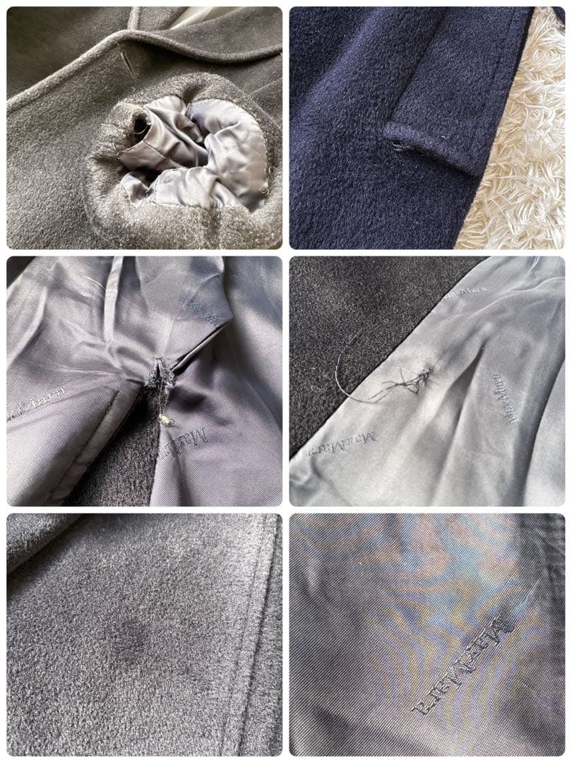 スポーツマックスマーラ スーパーカシミヤ ダブルチェスターコート マキシ丈 38