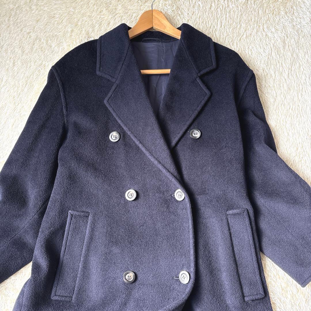 スポーツマックスマーラ スーパーカシミヤ ダブルチェスターコート マキシ丈 38