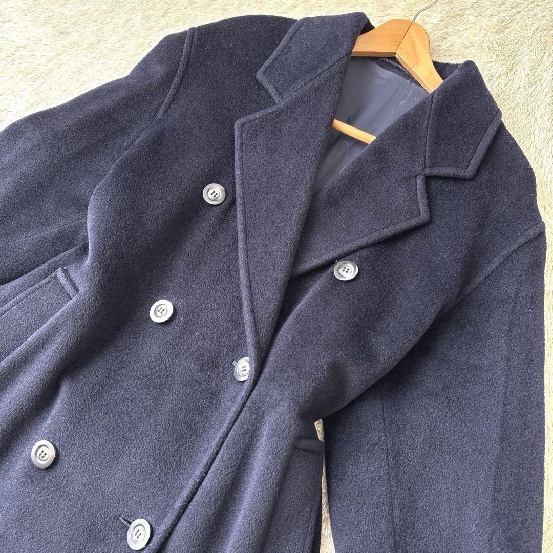 スポーツマックスマーラ スーパーカシミヤ ダブルチェスターコート マキシ丈 38