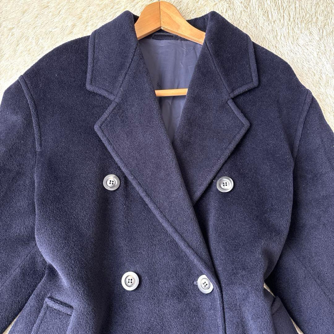 スポーツマックスマーラ スーパーカシミヤ ダブルチェスターコート マキシ丈 38
