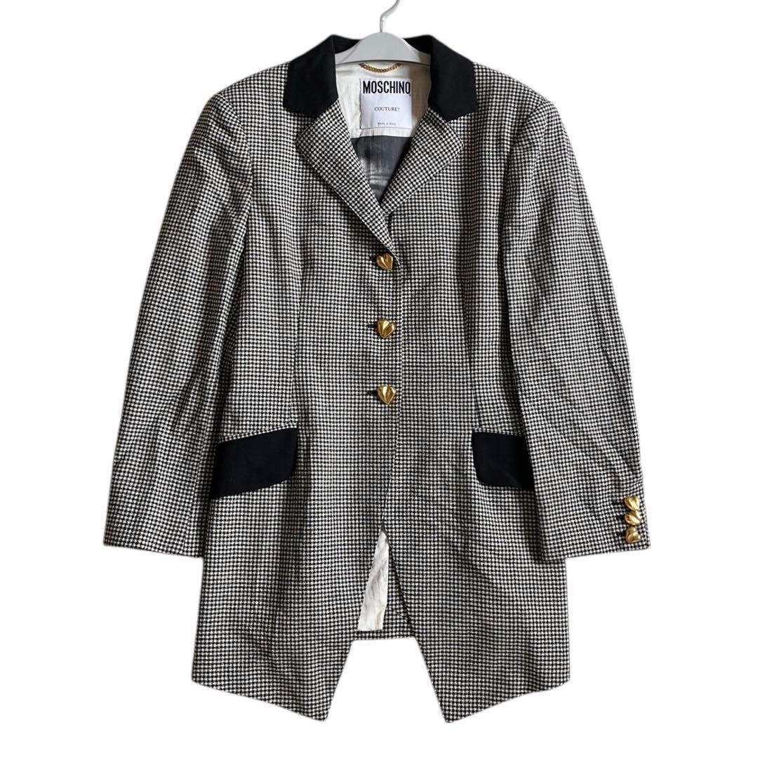 90s MOSCHINO COUTURE! ハート 金釦 ロング ジャケット