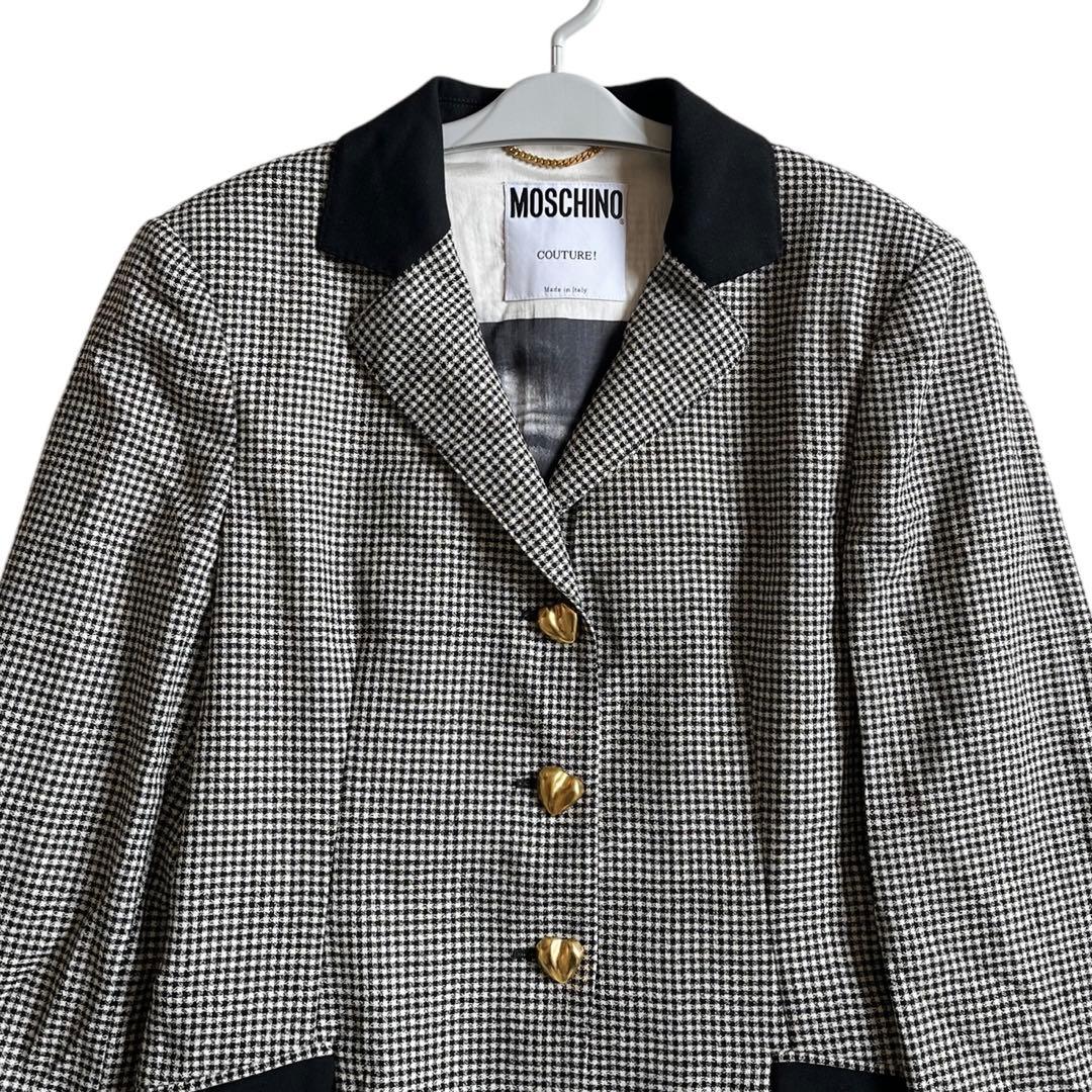 90s MOSCHINO COUTURE! ハート 金釦 ロング ジャケット