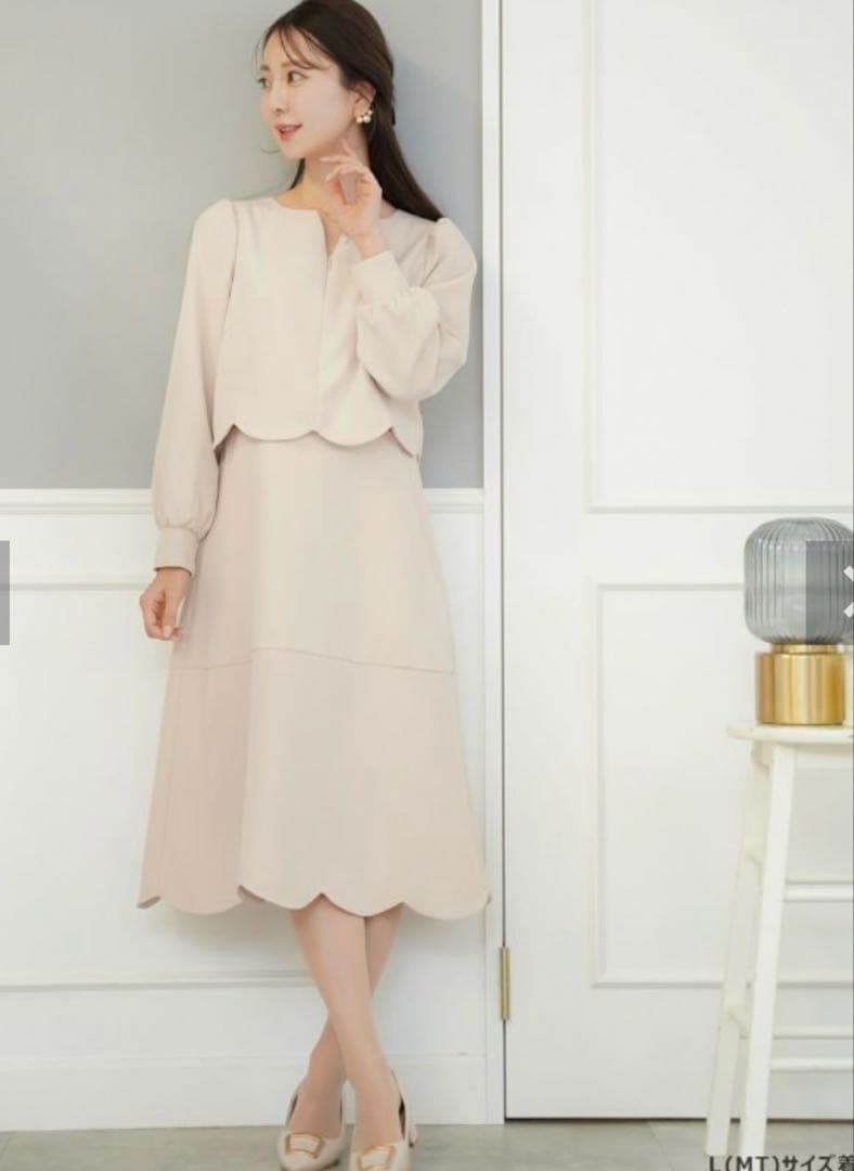 le reve Vaniller フロントファスナー スカラップ ワンピース M