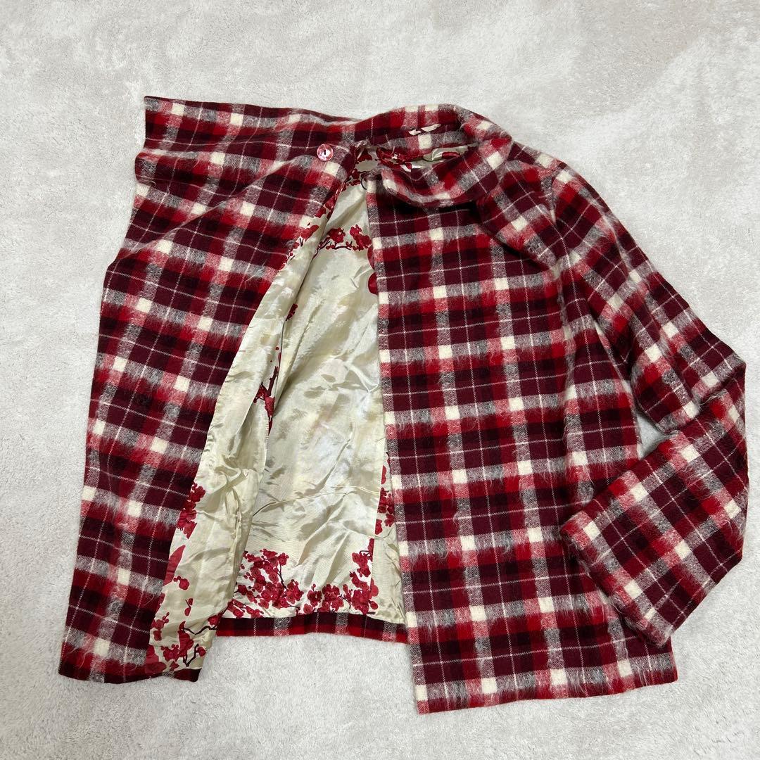 ♦︎新品同様♦︎KENZO♦︎赤と白のチェック柄ジャケット