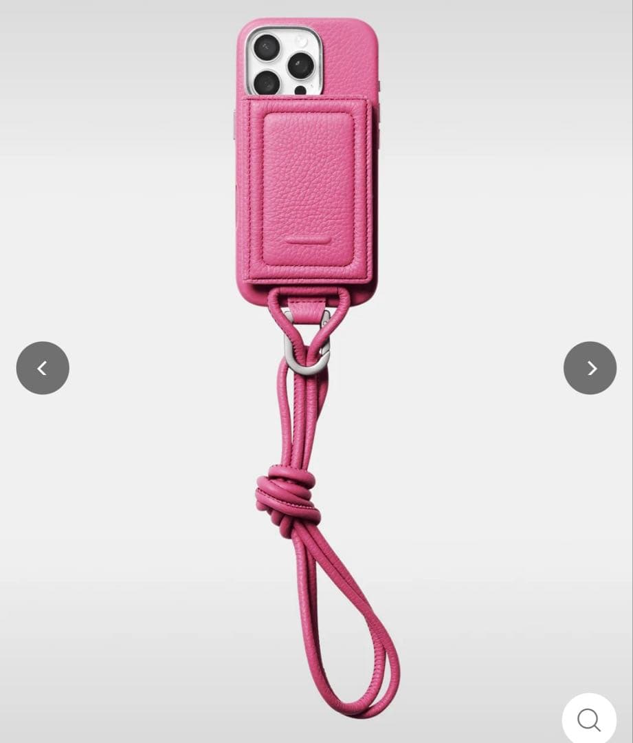 objcts.ioスマホショルダーレザーストラップ + iPhoneケースピンク