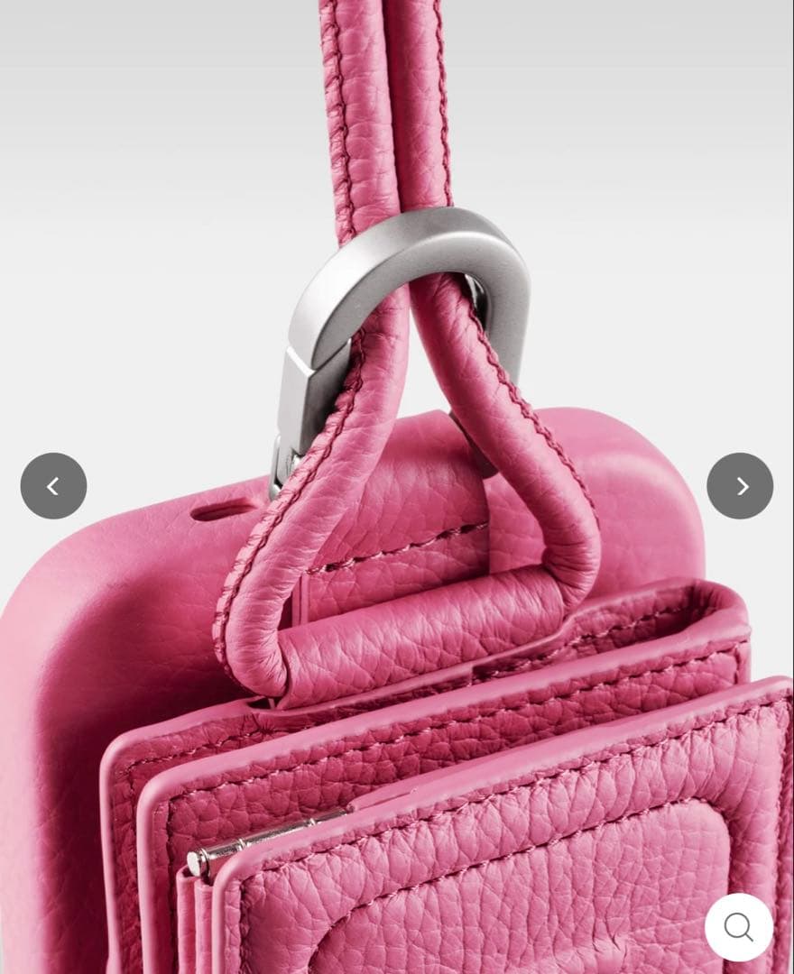 objcts.ioスマホショルダーレザーストラップ + iPhoneケースピンク