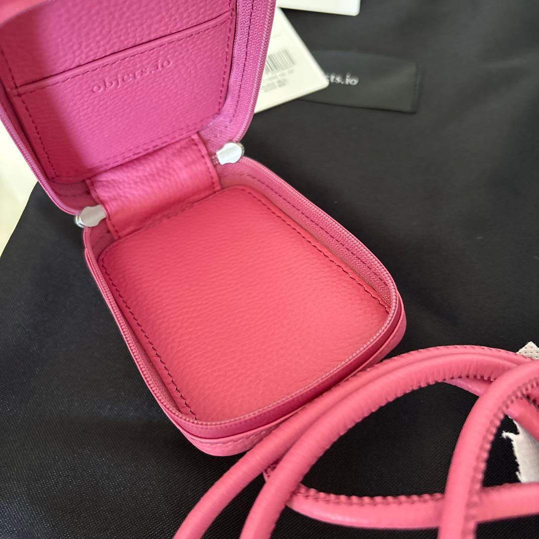 objcts.ioスマホショルダーレザーストラップ + iPhoneケースピンク