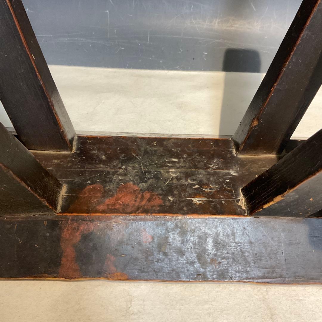 101501 小ぶりな木製スツール 無垢材 アンティーク レトロ 椅子 腰掛け