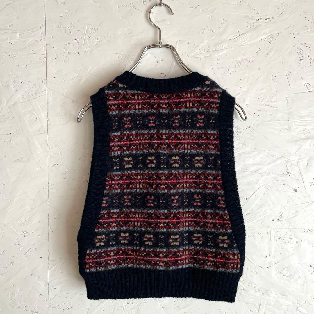 日本製【KAPITAL】ノルディック柄ニットベスト　クルーネック　1