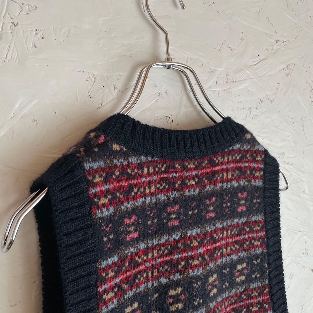 日本製【KAPITAL】ノルディック柄ニットベスト　クルーネック　1