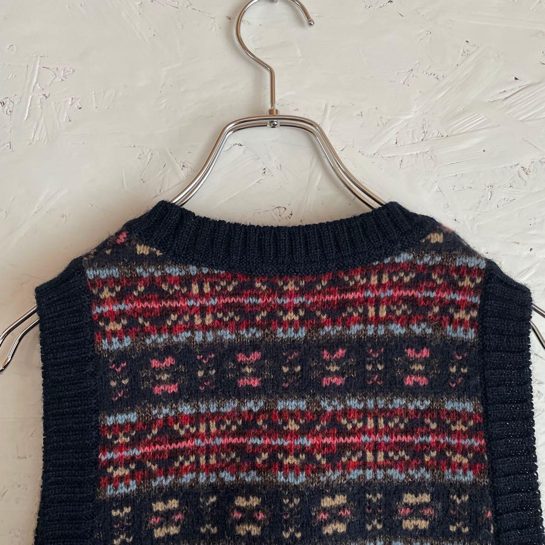 日本製【KAPITAL】ノルディック柄ニットベスト　クルーネック　1