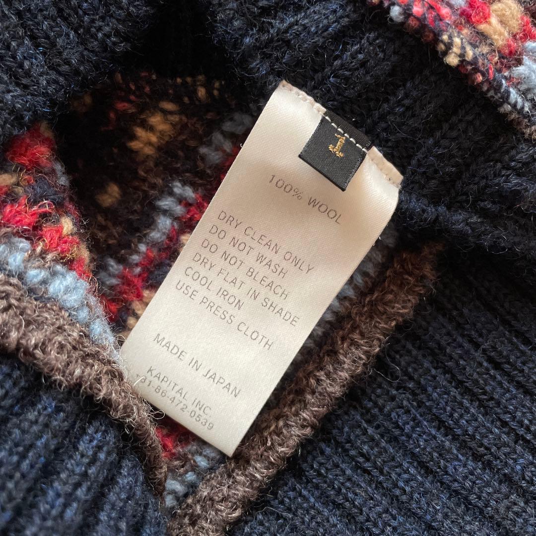 日本製【KAPITAL】ノルディック柄ニットベスト　クルーネック　1