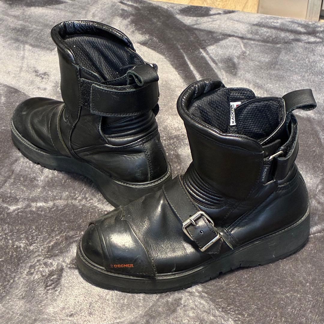 KADOYA BLACK ANKLE(A) 厚底アンクルブーツ ブラックアンクル